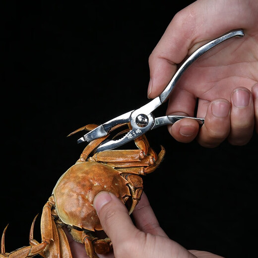 Pinces de crabe poilues en deux parties de crabe Zhang Xiaoquan, pics à éplucher le crabe, aiguilles mangeuses de crabe, ensemble de deux pièces, boîte-cadeau en acier inoxydable, outils mangeurs de crabe, deux crabes, deux crabes (coffret cadeau)