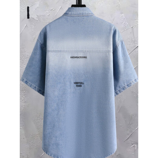 Padreque carpintero (Tucano) Camisa de manga corta de mezclilla estudiante de topes casuales retro de moda para hombres con revestimiento de bolsillo a media manga T698 verde 3xl adecuado para el peso 145 Jin [Jin equivale a 0.5 kg] -170 Jin [Jin equivale a 0.5 kg]