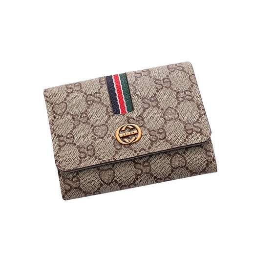 GIEVSZHE clutch bag women's wallet short style new first-layer cowhide large-capacity coin purse birthday gift apricot color ready for delivery on the same day exquisite gift box