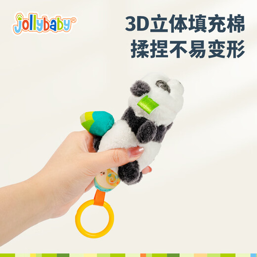 Jollybaby niedliche Haustierpuppe Pull-Seile können gedreht werden und beißen und Komfort Babyspielzeug 0-1 Jahre alte Panda-Puppe