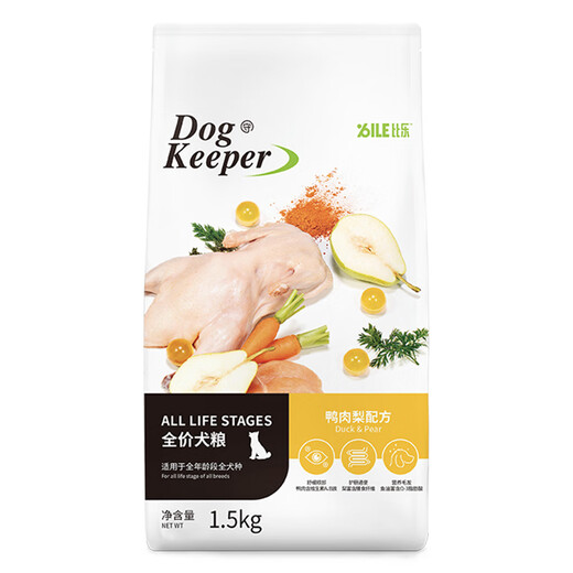 Bile duck pear full price adult puppy full price dog food 1.5kg small medium and large dog Teddy golden retriever universal 3Jin [Jin equals 0.5kg]