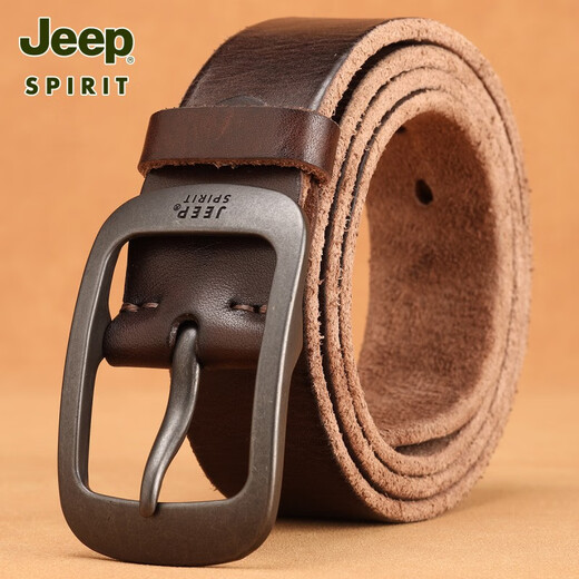 Jeep Jeep Anti-Allergic Pure Cowhide ремень для мужчин молодой ремень ручной работы для мужчин подлинная кожаная пряжка простая ретро-брюк тренд 1047 [ретро бронзовая пряжка] Утолщенный ремень 110 см.