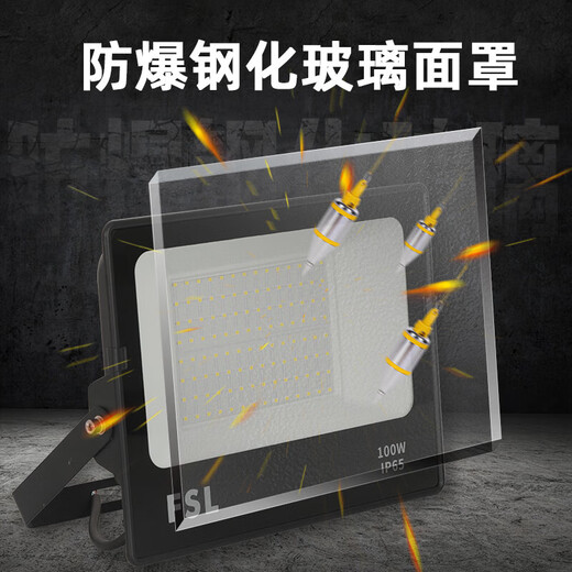 FSL Foshan Lighting LED Floodlight Spotlight Outdoor Waterproof Searchlight IP65 Waterproof Outdoor Engineering Street Light Courtyard Lighting 20W Floodlight White Light 6500K