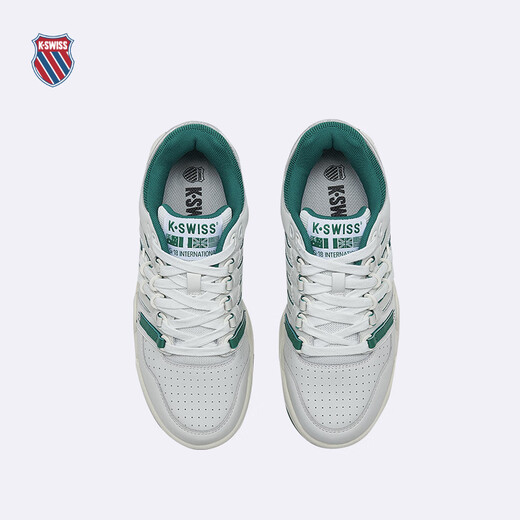 Kswiss [Gleicher Stil in der Show] Freizeitschuhe für Männer und Frauen Frühlingspaar lässig Fashion Slam Schuhe 9275-US 108 Wimbledon White Green No Blue Women 36