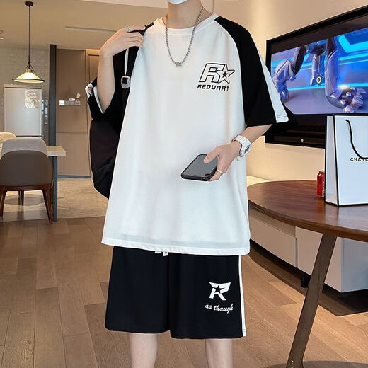 
Jianfang big children's clothing for men aged 12 to 15 years old short-sleeved middle school students T-shirt for summer POLO shirt suit for boys 12-15 years old 5012 green short-sleeved + shorts 10XL m 70-100Jin [Jin equals 0.5 kg]