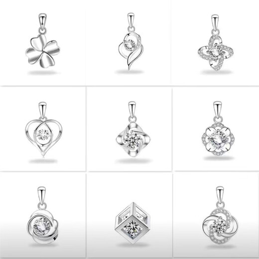 Fat Donglai same style pt950 platinum pendant women's necklace single pendant without chain 18k white l gold clavicle chain four-leaf clover black chalcedony