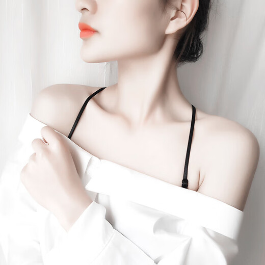 桑琴美背透明肩带隐形防滑内衣配件可外露文胸带子夏季性感胸罩带交叉 白色1.5扣