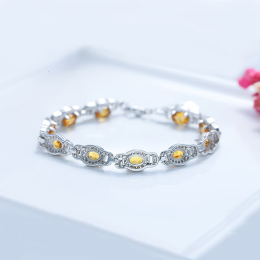 GEM STONE KINGGSK 8 carat citrine bracelet 925 silver colored gemstone light luxury fashion birthday gift for girlfriend and wife