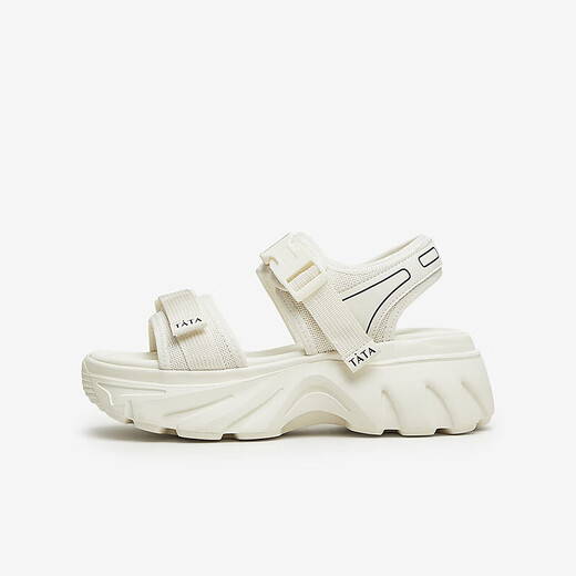 Tata Casual Dicke Sohle Sandalen Frauenschuhe weiche Sohle Strand Sandalen Sommer WL701BL4 Beige 37