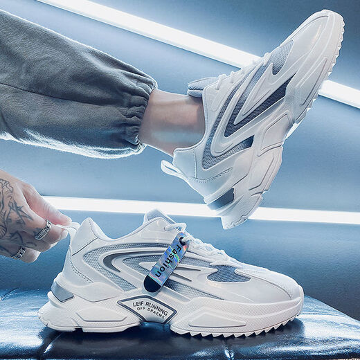 Brand Herrenschuhe Sportschuhe Laufschuhe Herrenschuhe 2024 Frühling Neue vielseitige trendige lässige Laufschuhe Junge koreanische Stil Teenager Herrenschuhe x9920 Weiß Lila 37