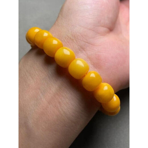 Musi raw mineral beeswax old type barrel beads single bead loose beads separated beads Buddhist beads bracelet single bead amber bracelet full density chicken oil yellow old type barrel.8mm/single