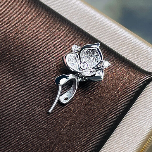 Nanzhi 18k gold buckle fashion flower design diamond jade beeswax pendant necklace pendant jade pendant buckle accessories buckle 18k gold k white oblique hole