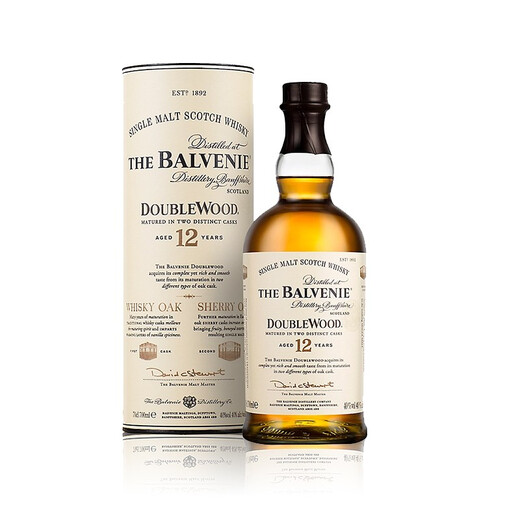 百富（BALVENIE）单一麦芽威士忌酒 经典 进口洋酒 海外版苏格兰斯佩赛区 送礼 百富12年双桶 700mL 1瓶