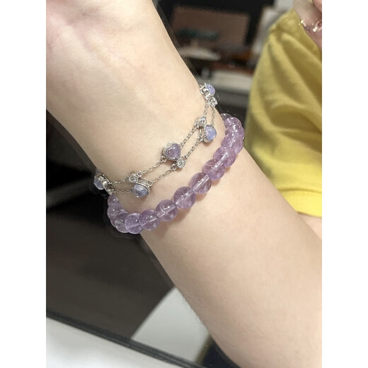 KOSK tanzanite bracelet purple series s925 silver natural amethyst amethyst girl's heart color 5mm light purple water simple style hand circumference about 15.5-19
