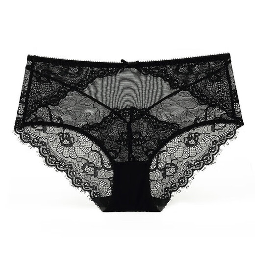 Peitsche Hasen Unterwäsche sexy bequeme hohle Frauen mit niedriger Taille verführerische Spitze Dünne atmungsaktive Slips Bogen 9216nk-grau M (geeignet für Gewicht 95-115jin [Jin gleich 0,5 kg]))
