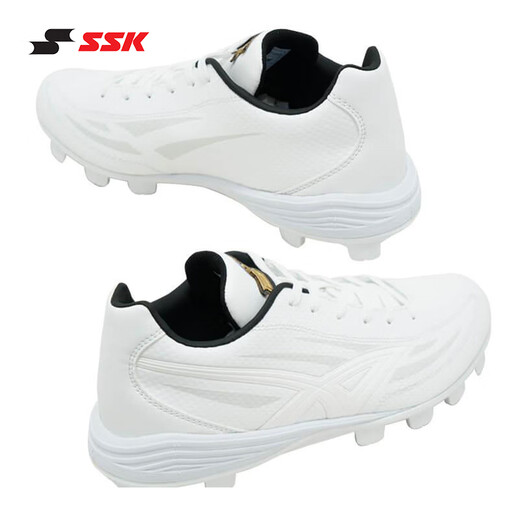 SSK Japan [Youth Adult Adult Spike Shoes] Baseball Softball Anti-Slip Red Clay Artificial Grass Breathable Frisbee White Japanese Size Number = Foot Length cm 38.5 Japanese Size 25.0, 250mm
