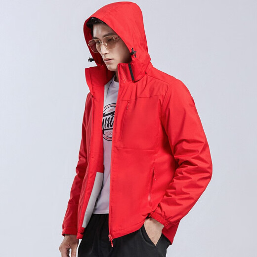 Camel de la región occidental (Vancamel) más la chaqueta de rompedor de viento de terciopelo para hombres y mujeres estilo coreano a prueba de viento y cálida chaqueta de captura suave de captura suave Estilo de trabajo literario 9930a Men rojo chino [color sólido] L