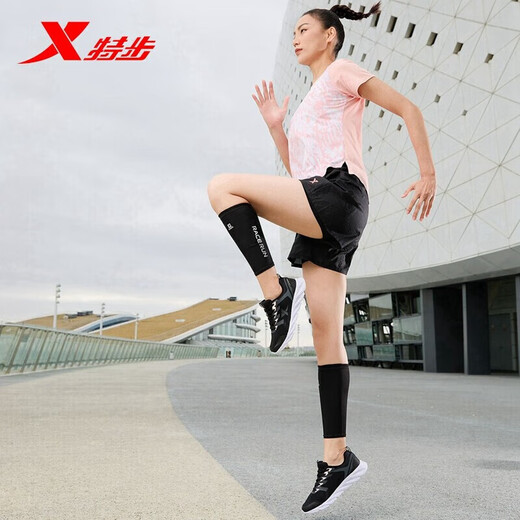 Xtep sports shoes running shoes winter mesh breathable lightweight running shoes women's shoes casual shoes black
