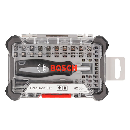 博世（BOSCH）精密螺丝批头标准批头混合套装43支装（带批头手柄和柔性延长杆）