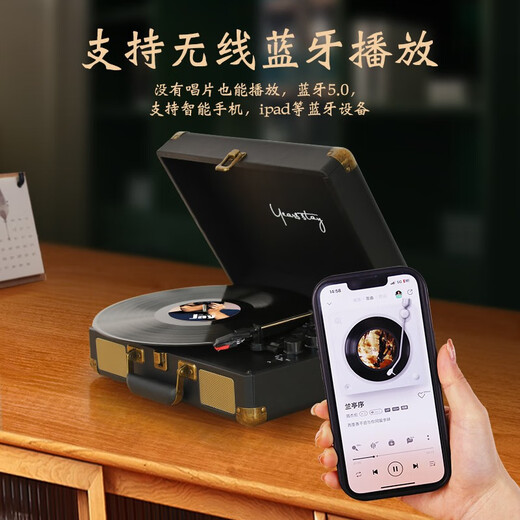 Fei Shuai vinyl record player Bluetooth audio phonograph record player retro all-in-one birthday gift annual party group purchase gift Valentine's Day gift home decoration March 8th Goddess' Day Bronze Black (the store manager highly recommends versatile home gifts)