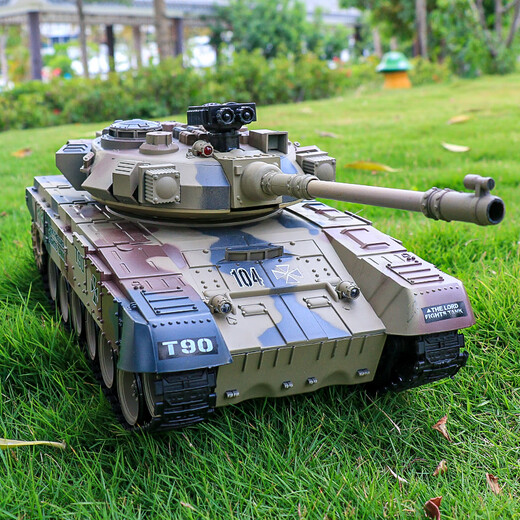 Dwi remote control tank toy remote control car boy and child can fire chariot fire car crawler type can be launched model [spray + water bullet + 2.4G can be played together] Green one rechargeable battery + remote control battery