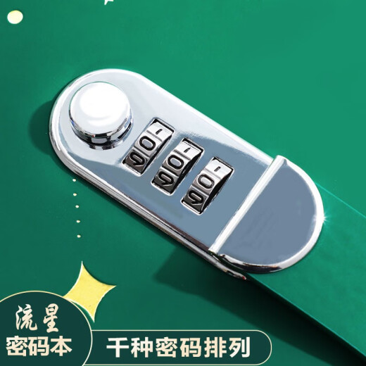 法拉蒙 创意密码本日记本成人学生密码锁笔记本本子高颜值复古带锁商务记事本孩女孩手账本定制logo 粉色-指南针