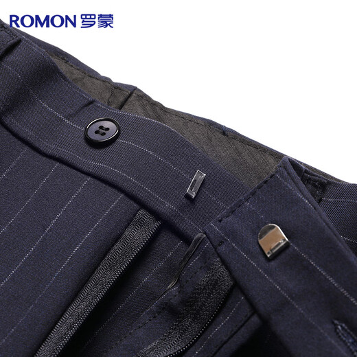 Romon suit men's double-breasted casual retro suit suit slim shopping mall same style wedding groom's dress