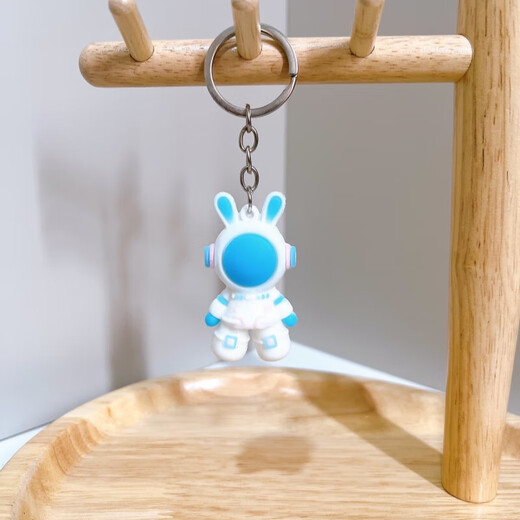 [Space Rabbit] Cartoon Keychain Cute Astronaut Rabbit Car Pendant Internet Celebrity Package Hanging Keychain Three-piece Set of Color Random One Pack