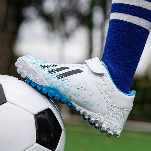 Tangcun Football Chaussures pour enfants tf ongles brisés Velcro pour garçons et filles Élèves de l'école primaire professionnels Formation de tailles pour enfants de taille spéciale 6199 Bailan Velcro 29 Taille de chaussures de sport standard