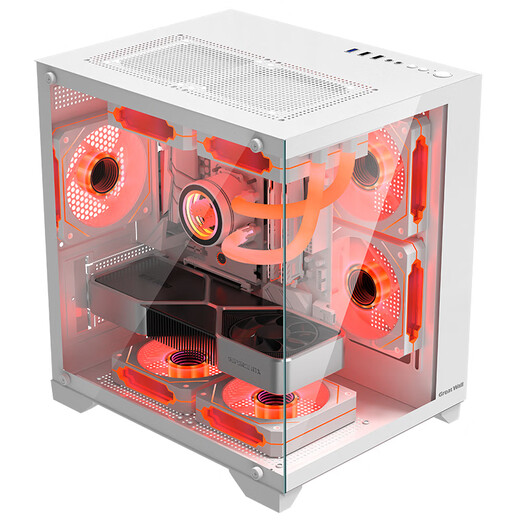 长城（Great Wall）视界S1W Mini白色海景房机箱（M-ATX/240水冷位/双面玻璃/7风扇位）