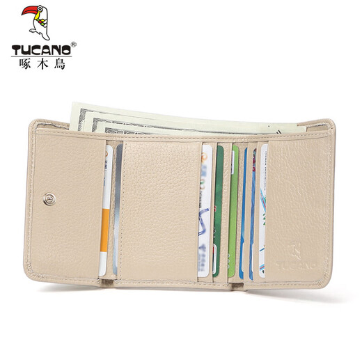 Woodpecker (TUCANO) women's wallet short 30% off sweet lady first-layer cowhide thin wallet practical birthday gift for girlfriend