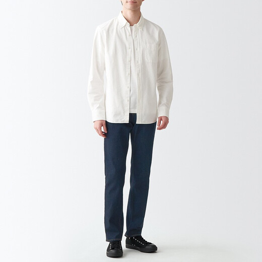 Pantalones delgados de mezclilla de mezclilla de mezclilla de hombres de Muji