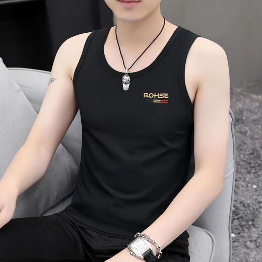 Sexemara [2-teiliger] Modale Weste sommer dünne Baumwolle enge Sportfitness-Weste weiße Basis RQ Weste 2-Stück [dunkelgraues Schwarz] 3xL Empfehlung: 145-160jin [Jin entspricht 0,5 kg]