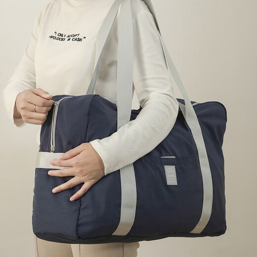 Potravel.Design Klappstierbeutel große Kapazität Männer und Frauen handgehaltene Umhängetasche Kurzstrecken-Business-Reise Duffle Bag Wälz Beutel Trolley Hülle Navy Blau