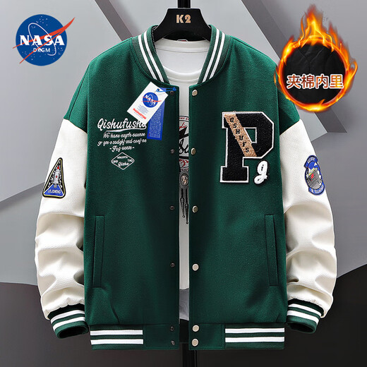 NASA RHUDE春装休闲夹克男装外套男衣服潮流男士棒球服宽松工装上衣男春秋款 加厚 675款红色（夹棉款） 6XL (200-220斤)