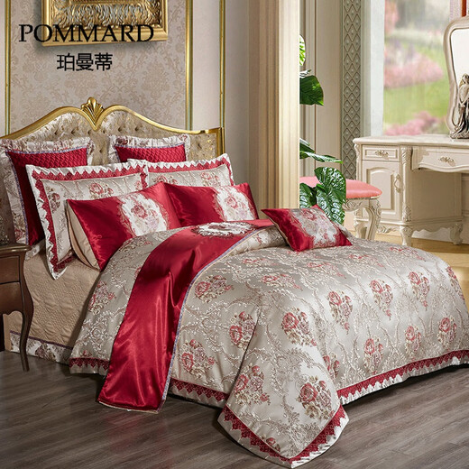 POMMARD (POMMARD) high-end European bedding, duvet cover, 4680-piece jacquard set, pure cotton, six-piece set (sheet type) 1.8m bed (dust cover 220*240cm)