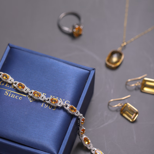 GEM STONE KINGGSK 8 carat citrine bracelet 925 silver colored gemstone light luxury fashion birthday gift for girlfriend and wife