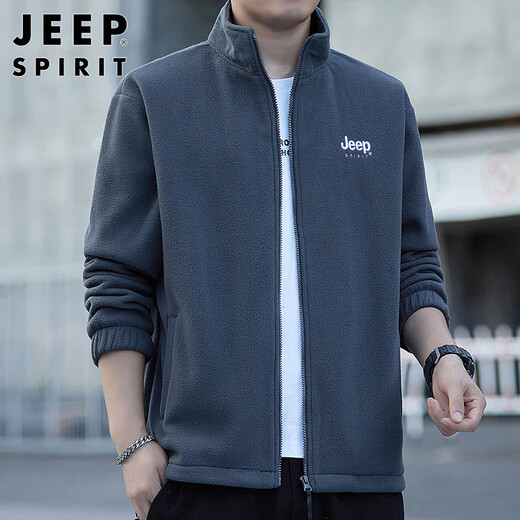 JEEP SPIRIT Jeep jacket men's cardigan sweatshirt men's spring and autumn men's casual loose trendy polar fleece tops