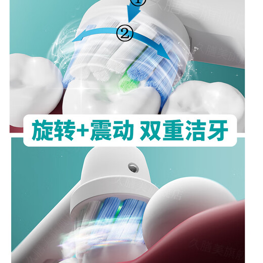 Jiushanmei Rotating Electric Toothbrush Round Head Adult Automatic Induction Charging Male and Female Whitening Sensitive Couple Gift Box Emerald Green + Total 8 Multi-angle Brush Heads + Travel Box