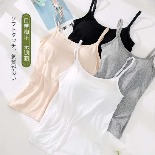 Chaleco de suspender de Langsha para mujeres con almohadilla de cofre Integrada Camisa de suspensión de sujetador de desgaste afuera y con fondo el chaleco sin mangas de las mujeres en el interior