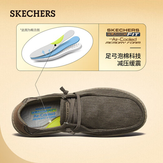 
Skechers men's shoes summer one-foot canvas shoes business commuting casual soft sole shoes 66387