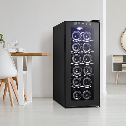 Bacchus red wine cabinet constant temperature wine cabinet home mini small electronic wine cabinet wine foreign wine cabinet embedded storage wine cabinet refrigerated tea cigar cabinet constant humidity living room kitchen light luxury 35L stainless steel shelf style 12 pieces