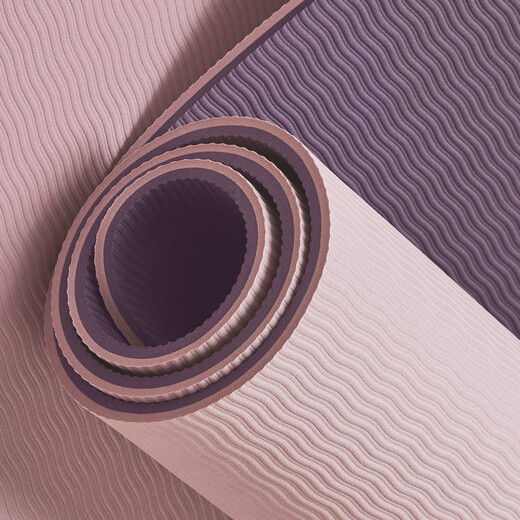 Halten Sie die Dehnungsmatte Yogamatte, zweifarbige, dicke, verlängerte Fitnessmatte, Slip-Yoga-Sprungmatte TPE 12801 Klassischer 61 cm dunkelgrau/silbergrau-7mm halten