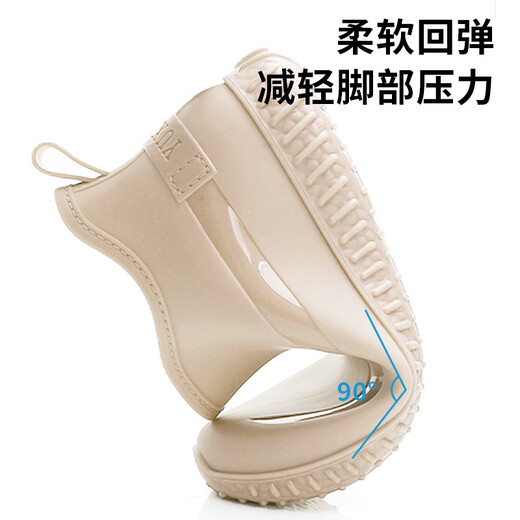 FOOTOPPO雨鞋女水鞋女士短筒胶鞋防水鞋女式时尚低帮雨靴户外防滑靴短套鞋