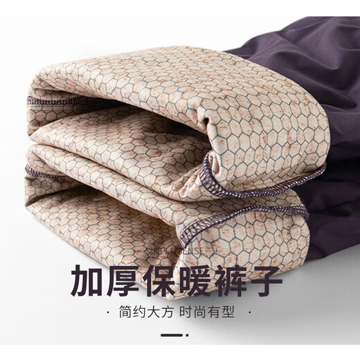 Snow Flying Down Pants Women's Autumn and Winter Warm Elastic Waist Drawstring Workwear Straight Trousers Black 165/72A