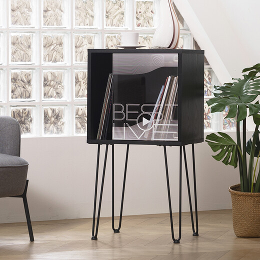 Fennessy Vinyl Record Cabinet Peripheral Base Speaker Bookcase LP Sofa Side Cabinet Living Room Bedroom Storage Cabinet Display Cabinet