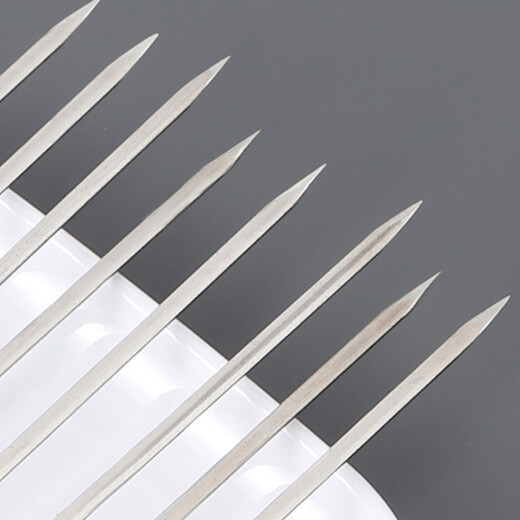 Bovonik stainless steel wooden handle barbecue skewers mutton skewers barbecue tools skewers supplies iron skewers flat skewers accessories 10 pieces