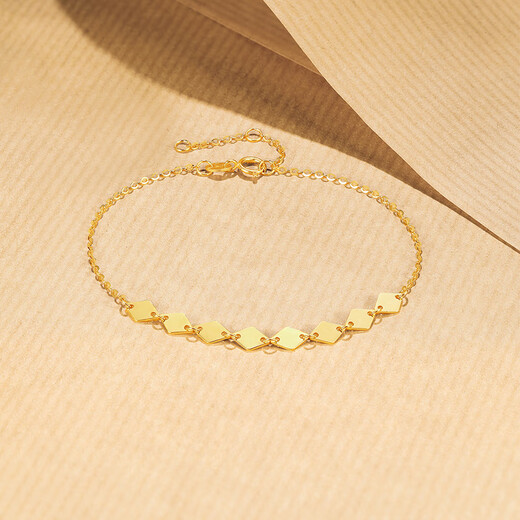 Saturday Fortune (ZLF) yellow 18K gold bracelet for women with sporadic twinkling geometric meteors as a holiday gift for girlfriend, sold out, adjustable 16+3cm