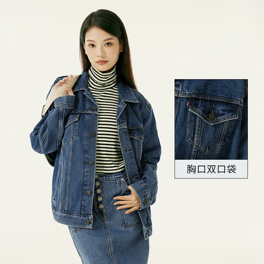 Levi's Levi s24 autumn and winter American retro couple denim jacket dark blue L