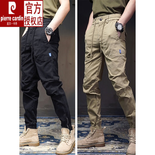 Pierre cardin men's high-end pure cotton casual pants men's American fashion brand retro loose spring and autumn summer work pants outdoor tying pants khaki 679 summer thin style 33 suggest 150-160Jin [Jin equals 0.5 kg]